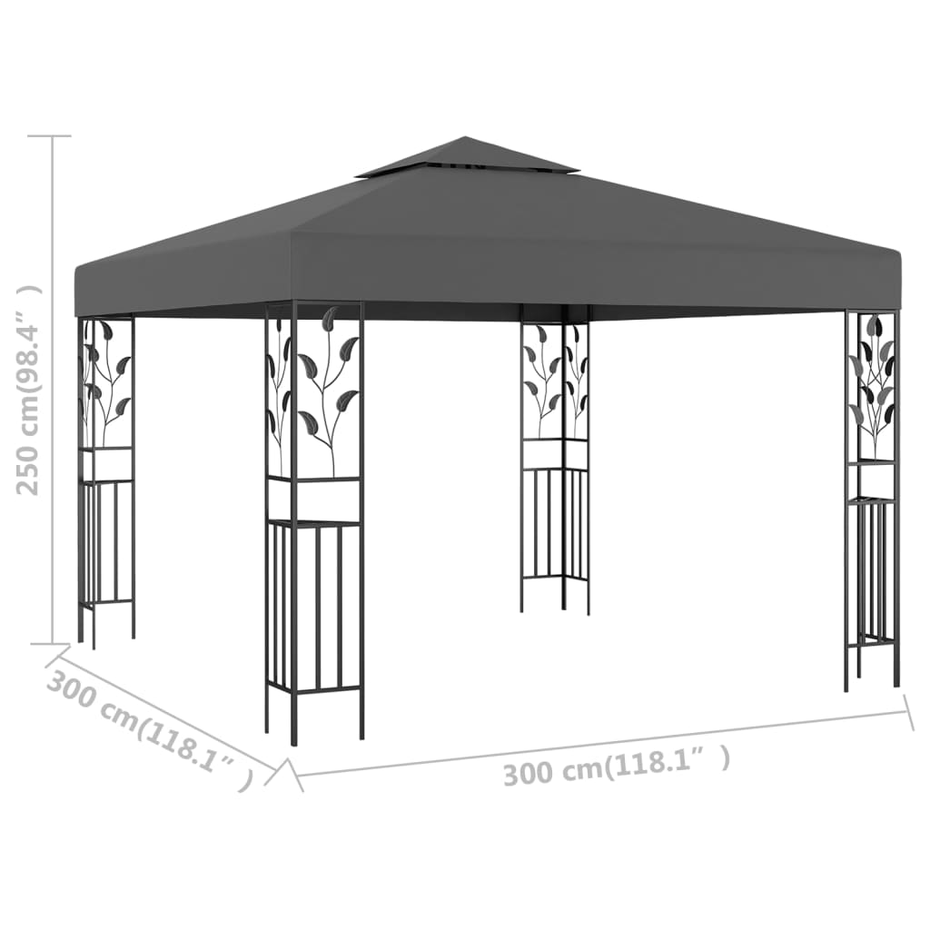 Pavillon 3x3 m Weinrot