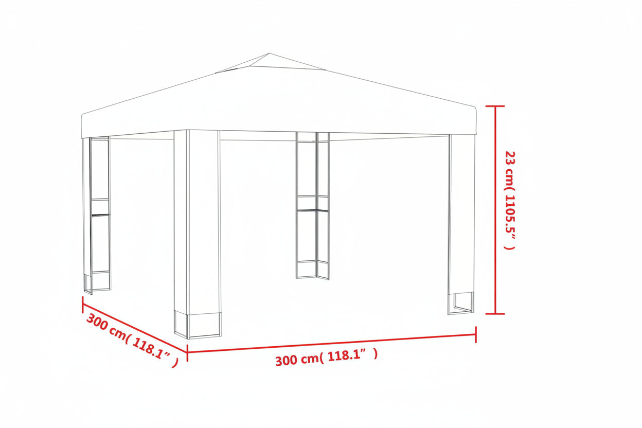 Pavillon Mit Doppeldach 3 X 3 M