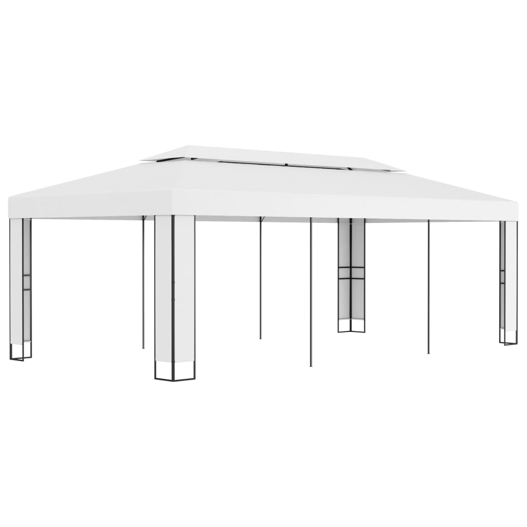 Pavillon mit Doppeldach 3 x 3 m Weiß
