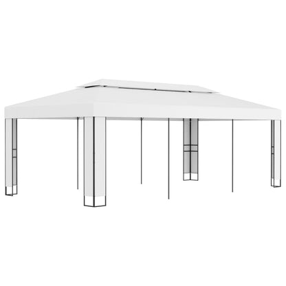 Pavillon mit Doppeldach 3 x 3 m Weiß