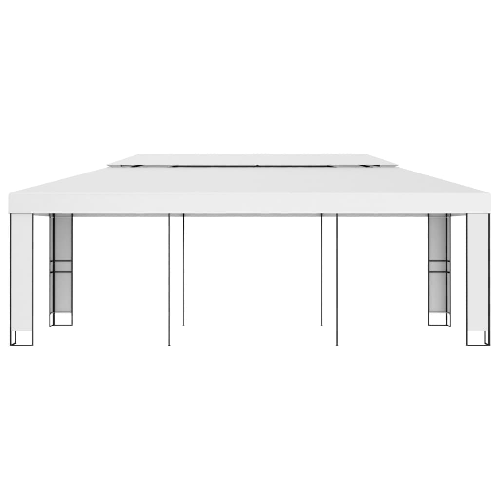 Pavillon mit Doppeldach 3 x 3 m Weiß