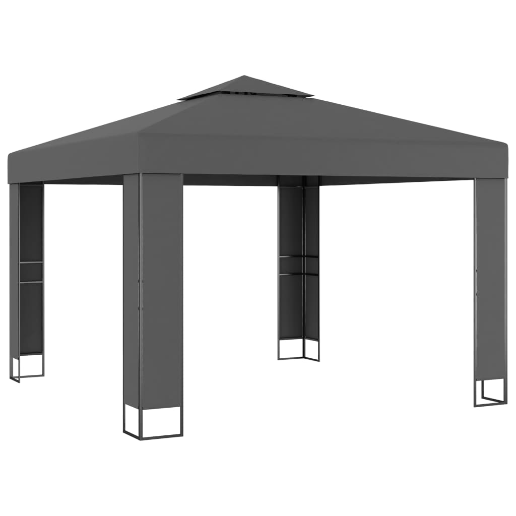 Pavillon mit Doppeldach 3 x 3 m Weiß