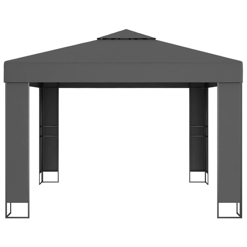 Pavillon mit Doppeldach 3 x 3 m Weiß