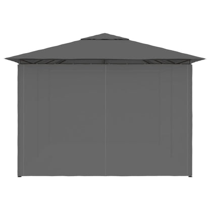 Gartenpavillon mit Vorhängen 4 x 3 m Anthrazit