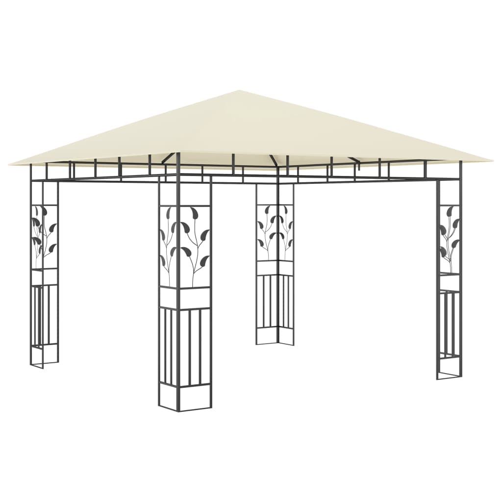 Pavillon mit Moskitonetz 4x3x2,73 m Creme 180 g/m²