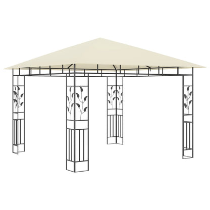 Pavillon mit Moskitonetz 4x3x2,73 m Creme 180 g/m²