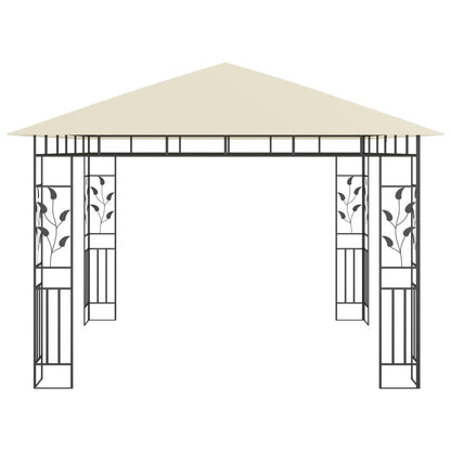 Pavillon mit Moskitonetz 4x3x2,73 m Creme 180 g/m²