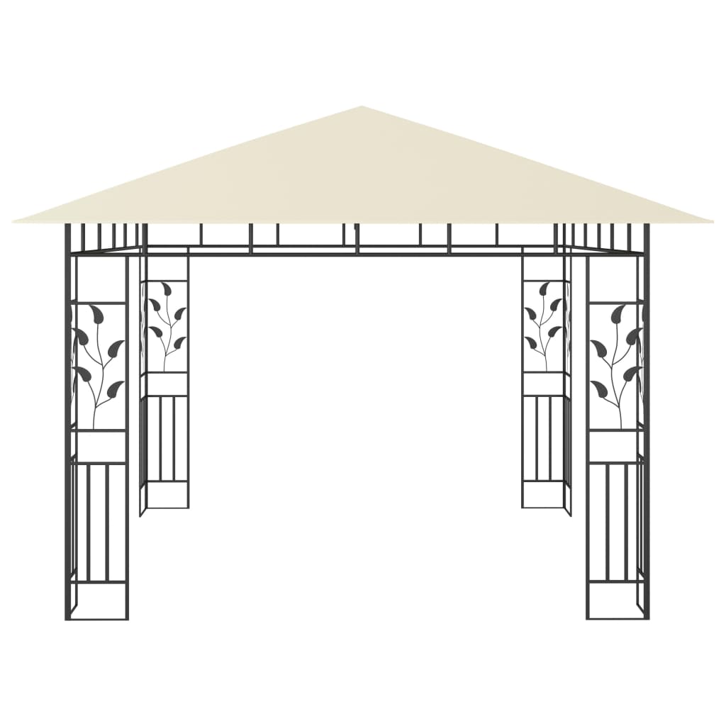 Pavillon mit Moskitonetz 4x3x2,73 m Creme 180 g/m²