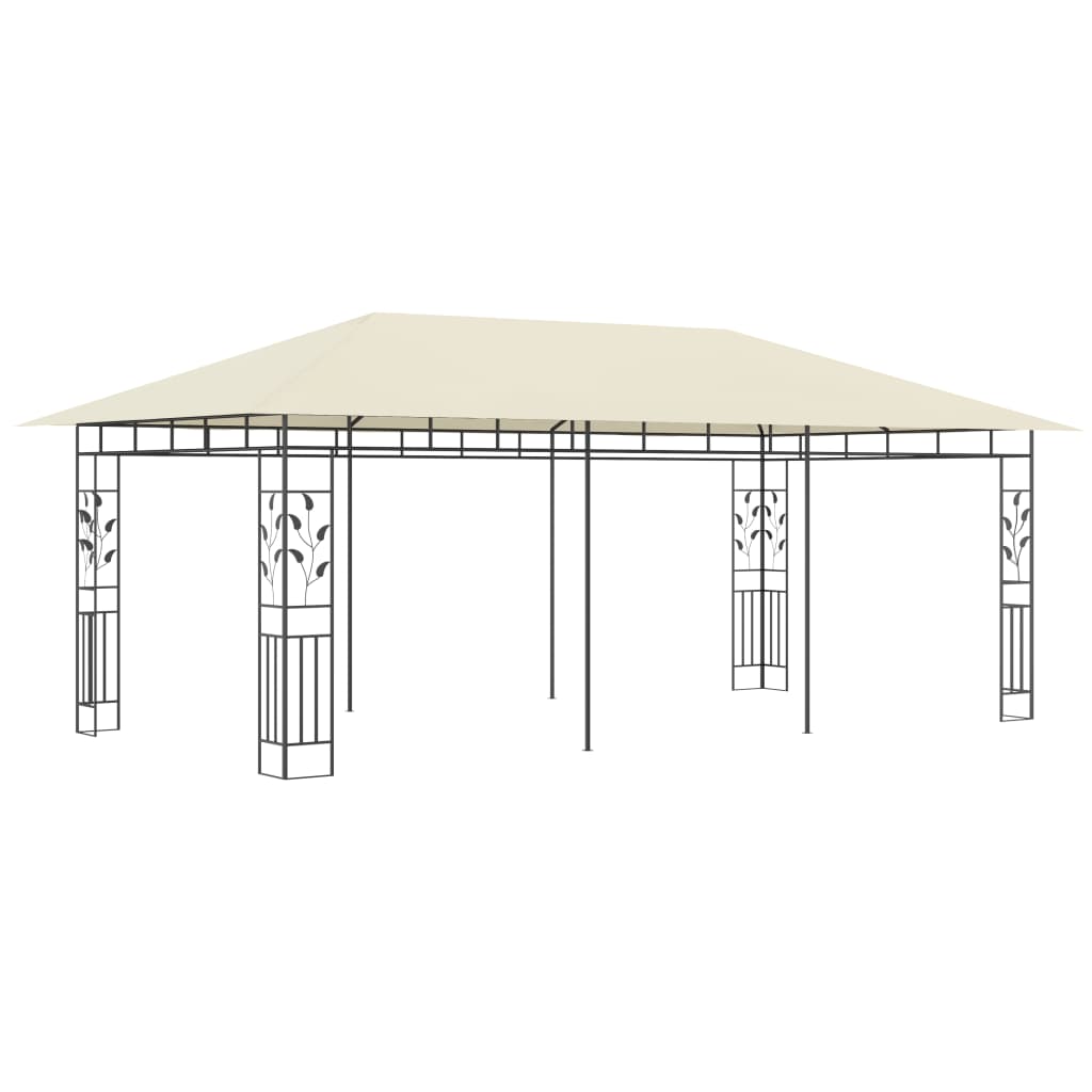 Pavillon mit Moskitonetz 4x3x2,73 m Creme 180 g/m²