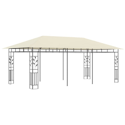 Pavillon mit Moskitonetz 4x3x2,73 m Creme 180 g/m²