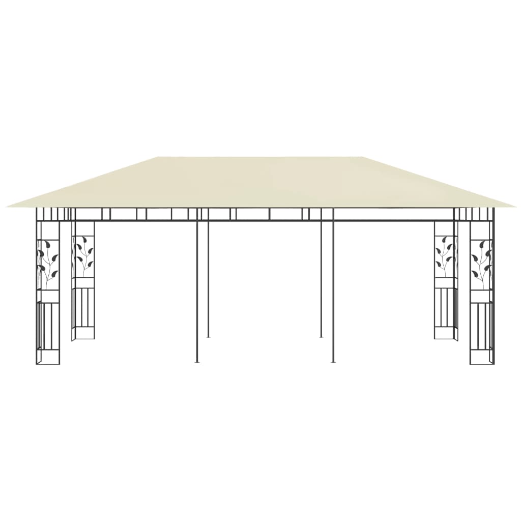 Pavillon mit Moskitonetz 4x3x2,73 m Creme 180 g/m²