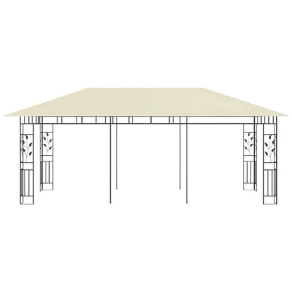 Pavillon mit Moskitonetz 4x3x2,73 m Creme 180 g/m²