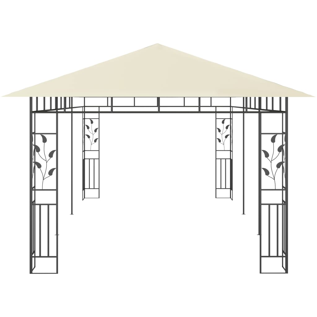 Pavillon mit Moskitonetz 4x3x2,73 m Creme 180 g/m²