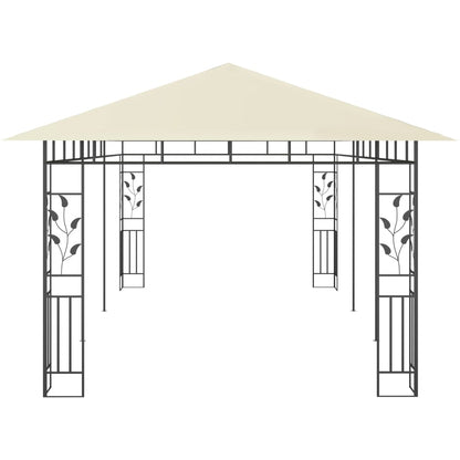 Pavillon mit Moskitonetz 4x3x2,73 m Creme 180 g/m²