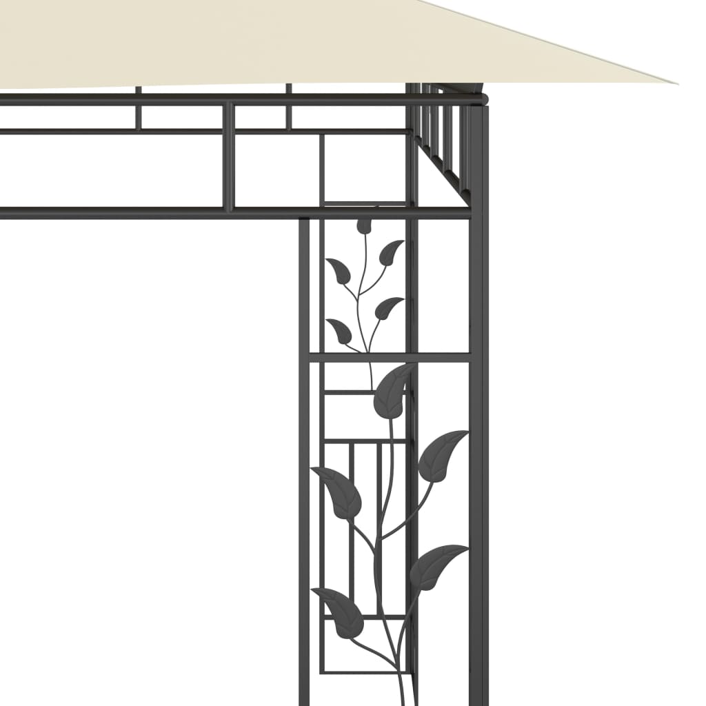 Pavillon mit Moskitonetz 4x3x2,73 m Creme 180 g/m²