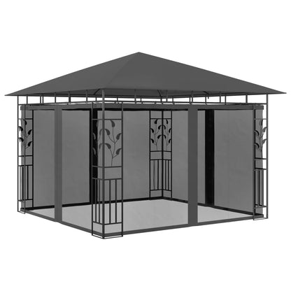 Pavillon mit Moskitonetz 4x3x2,73 m Creme 180 g/m²