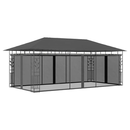 Pavillon mit Moskitonetz 4x3x2,73 m Creme 180 g/m²