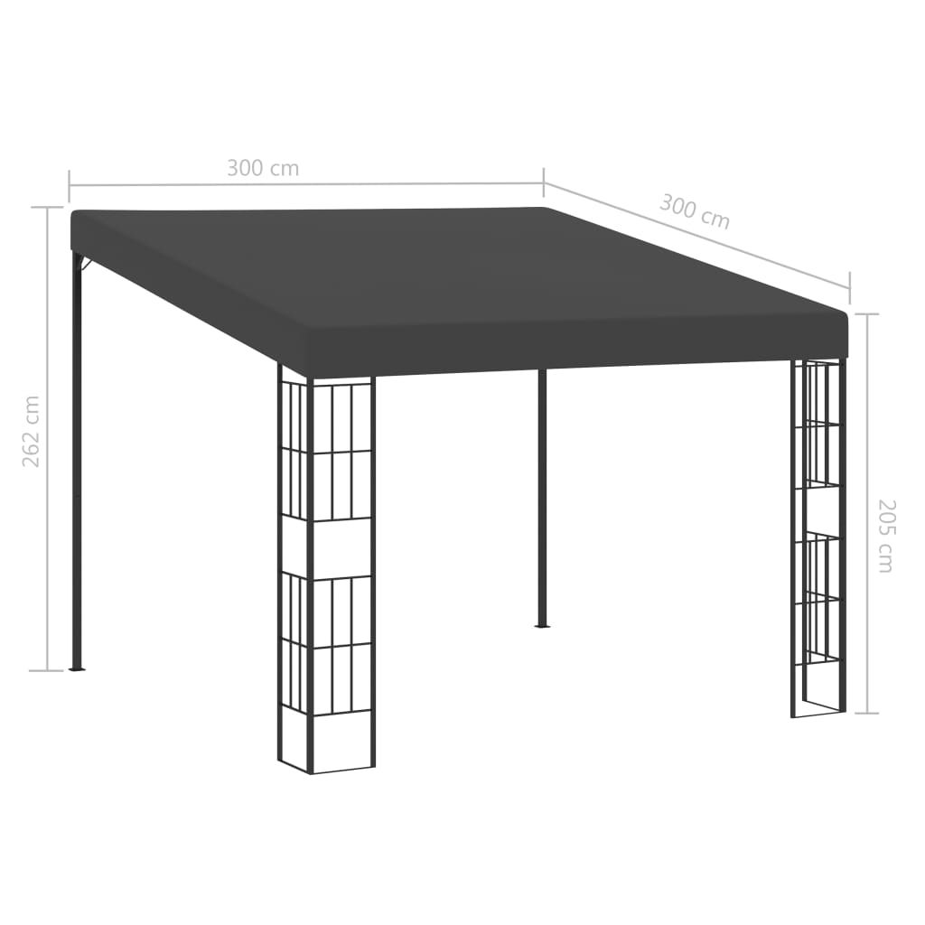 Wand-Pavillon 3x6 m Anthrazit Stoff