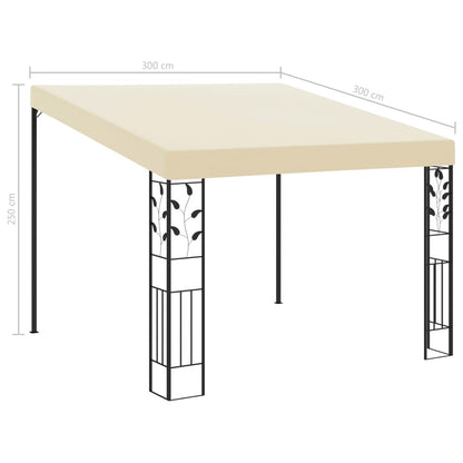 Wand-Pavillon 3x3x2,5 m Cremeweiß