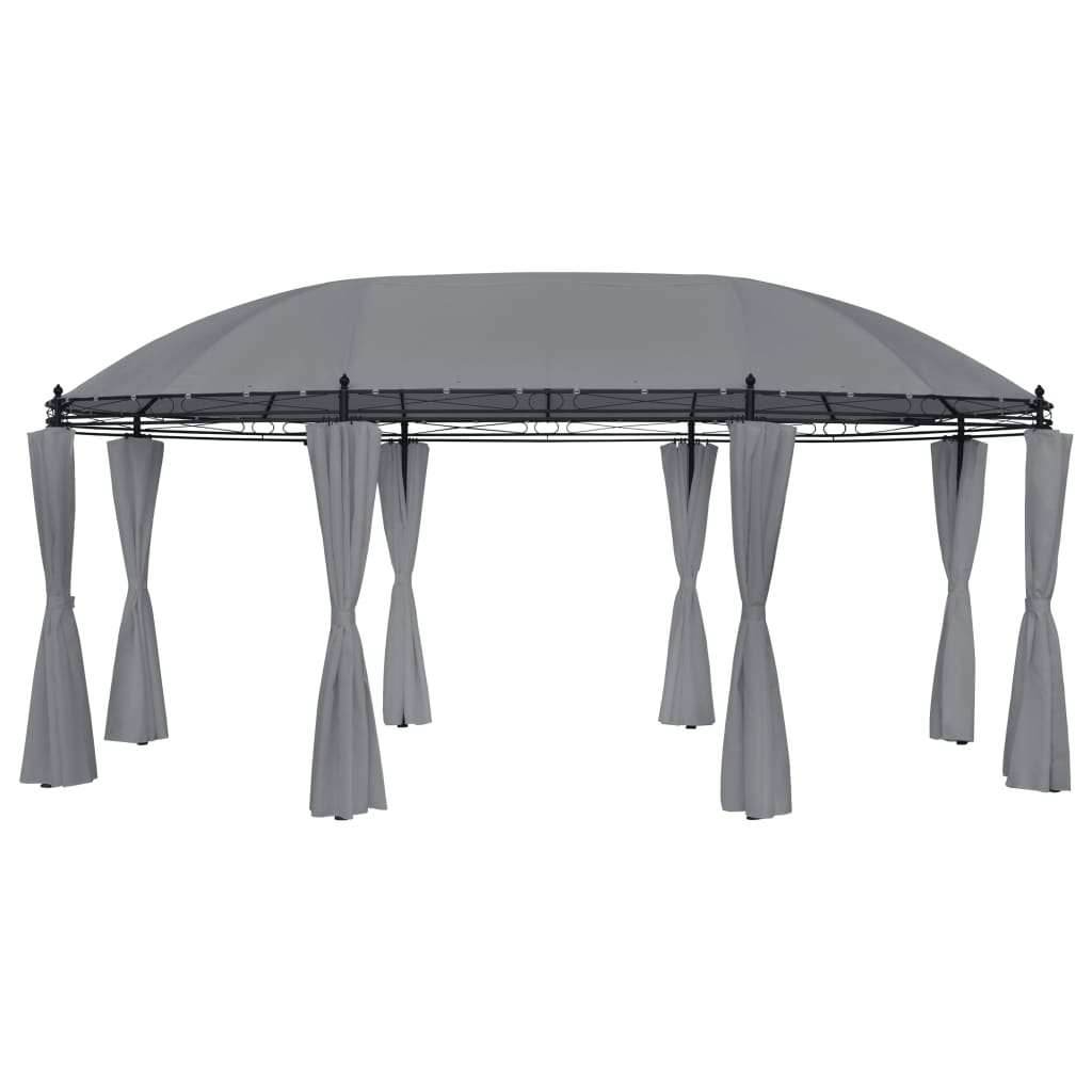 Pavillon mit Vorhängen 520x349x255 cm Taupe 180 g/m²