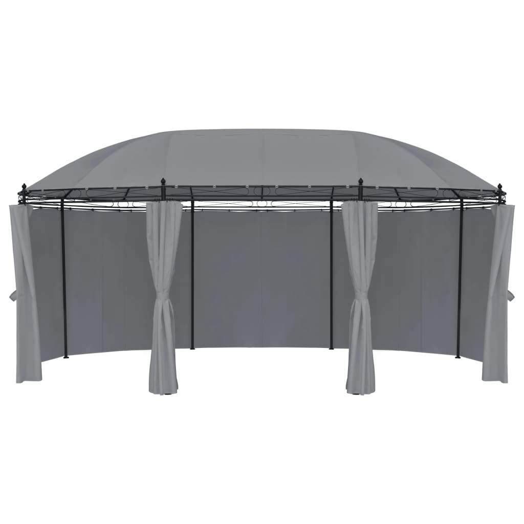 Pavillon mit Vorhängen 520x349x255 cm Taupe 180 g/m²