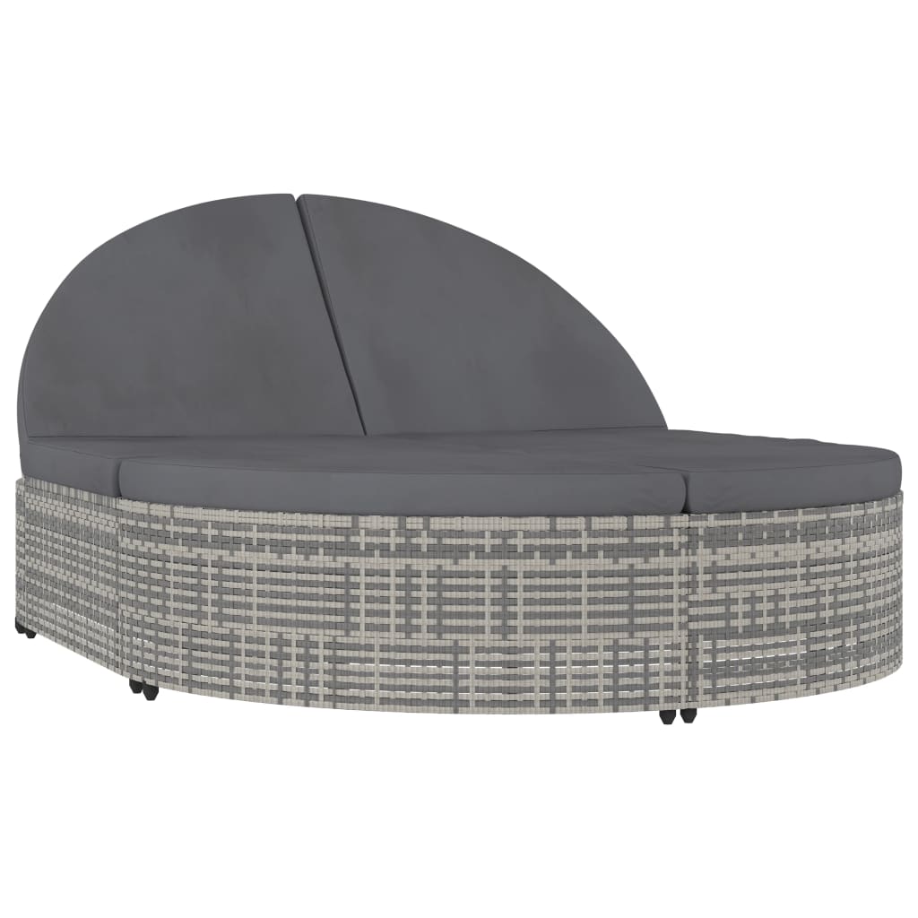 Doppel-Sonnenliege Mit Kissen Poly Rattan