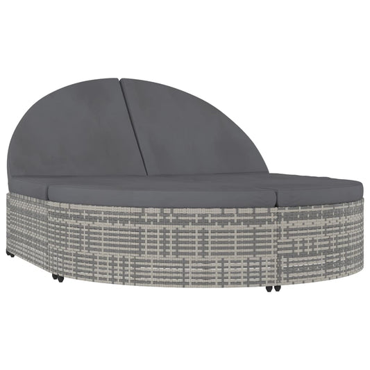 Doppel-Sonnenliege Mit Kissen Poly Rattan