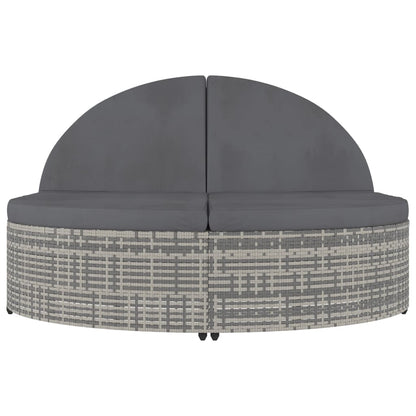 Doppel-Sonnenliege Mit Kissen Poly Rattan
