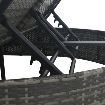 Doppel-Sonnenliege Mit Kissen Poly Rattan