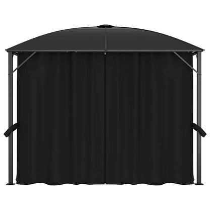 Pavillon mit Vorhängen 300 x 300 x 265 cm Anthrazit