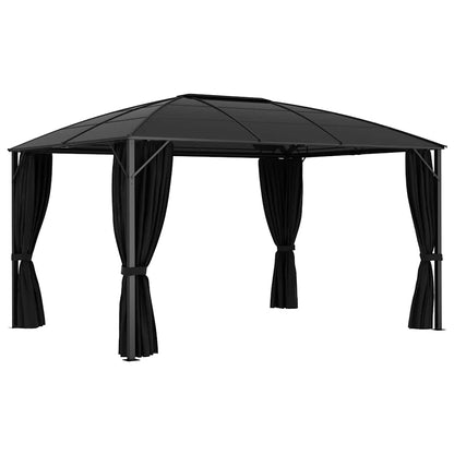 Pavillon mit Vorhängen 300 x 300 x 265 cm Anthrazit