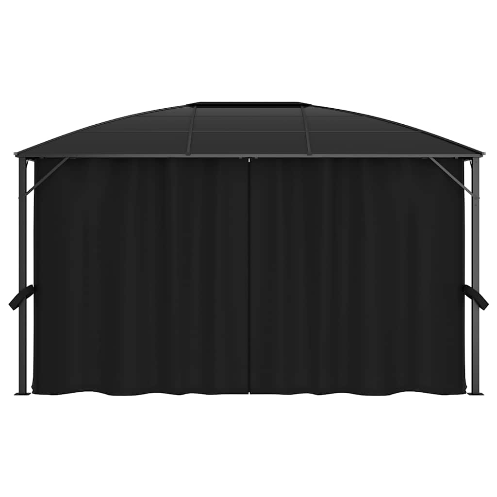 Pavillon mit Vorhängen 300 x 300 x 265 cm Anthrazit