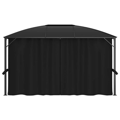 Pavillon mit Vorhängen 300 x 300 x 265 cm Anthrazit
