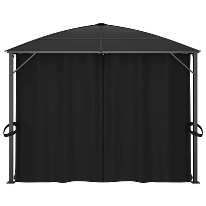 Pavillon mit Vorhängen 300 x 300 x 265 cm Anthrazit