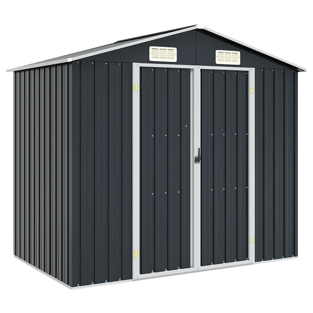 Gerätehaus Braun 205x129x183 cm Verzinkter Stahl