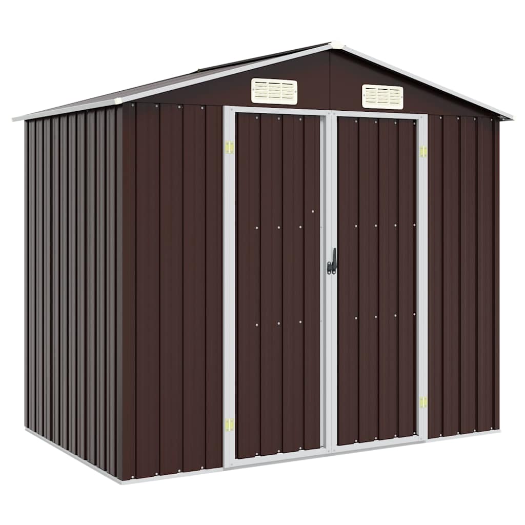 Gerätehaus Braun 205x129x183 cm Verzinkter Stahl