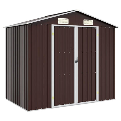 Gerätehaus Braun 205x129x183 cm Verzinkter Stahl