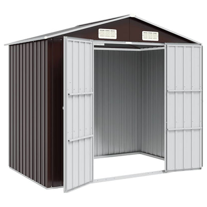 Gerätehaus Braun 205x129x183 cm Verzinkter Stahl