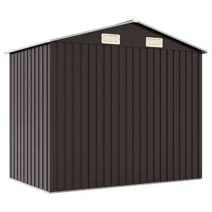 Gerätehaus Braun 205x129x183 cm Verzinkter Stahl