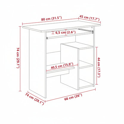 Schreibtisch Sonoma-Eiche 80X45X74 Cm Holzwerkstoff