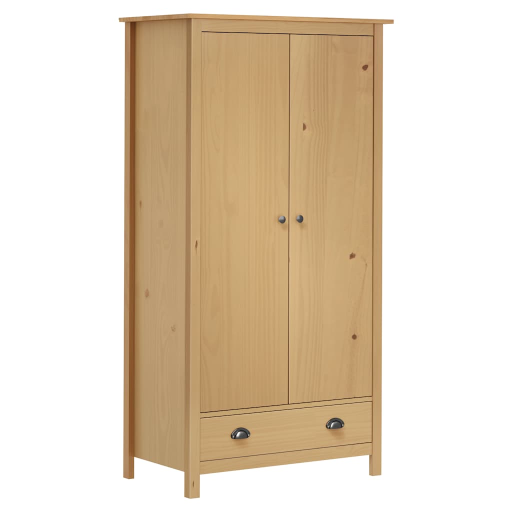 Kleiderschrank mit 2 Türen Hill Weiß 89x50x170 cm Kiefernholz