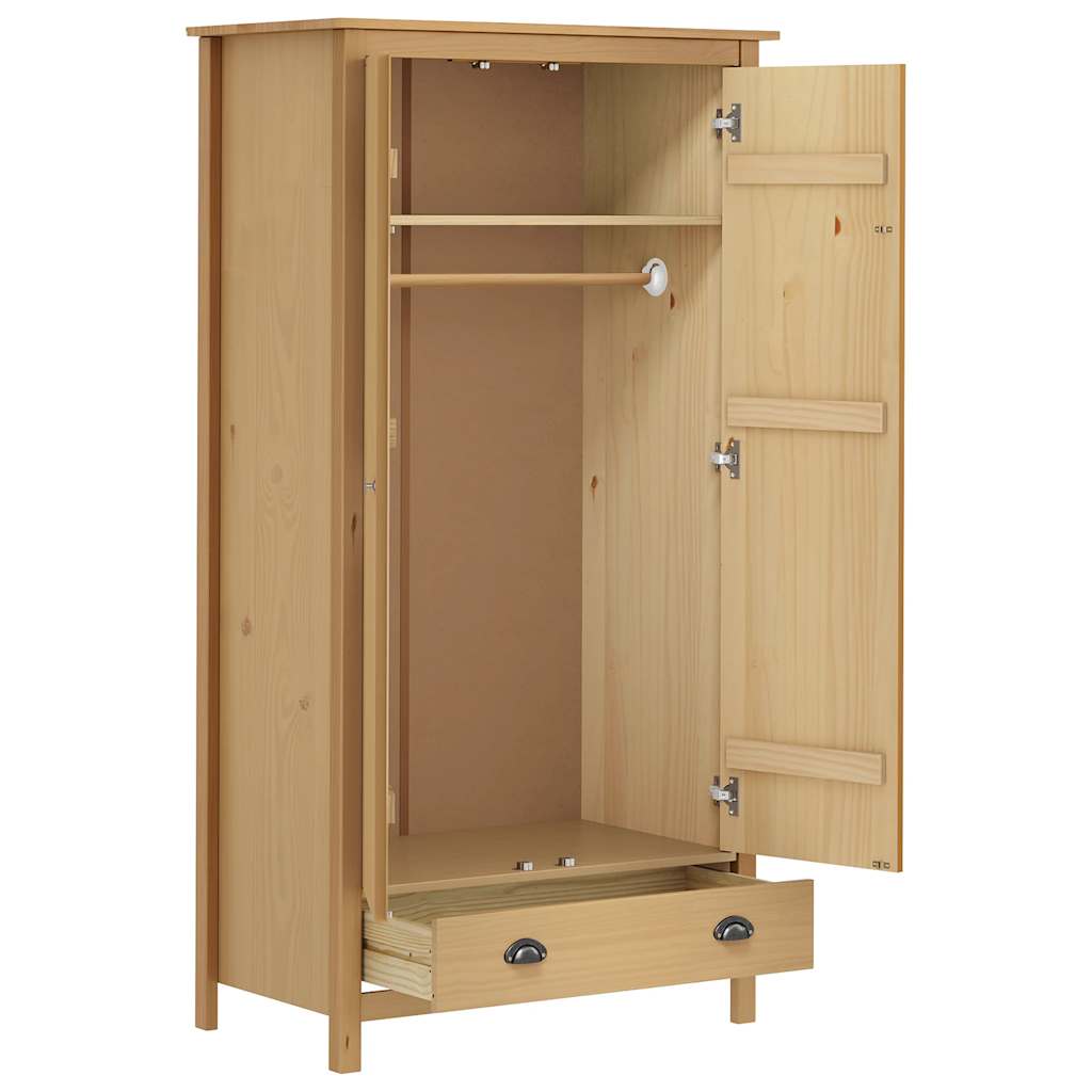 Kleiderschrank mit 2 Türen Hill Weiß 89x50x170 cm Kiefernholz