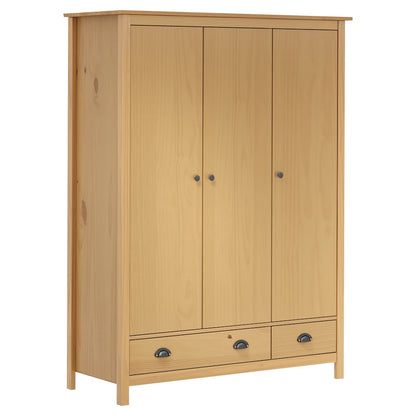 Kleiderschrank mit 3 Türen Hill Weiß 127x50x170 cm Kiefernholz