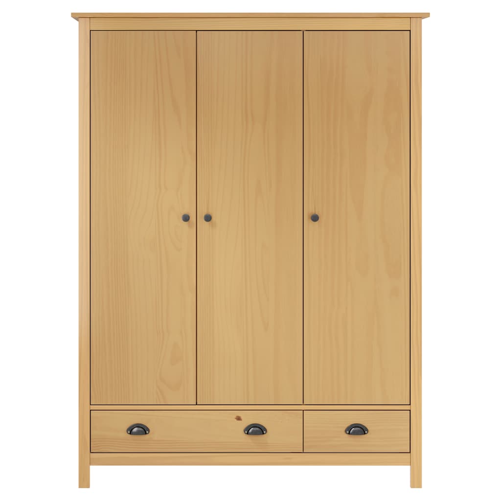 Kleiderschrank mit 3 Türen Hill Weiß 127x50x170 cm Kiefernholz