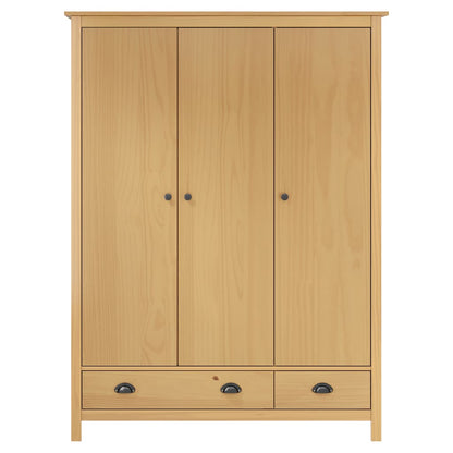 Kleiderschrank mit 3 Türen Hill Weiß 127x50x170 cm Kiefernholz
