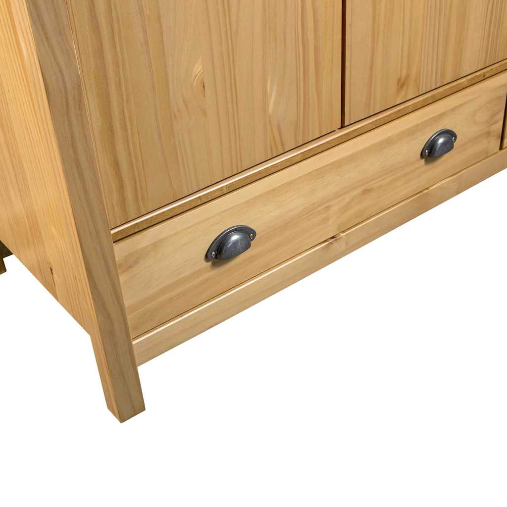 Kleiderschrank mit 3 Türen Hill Weiß 127x50x170 cm Kiefernholz