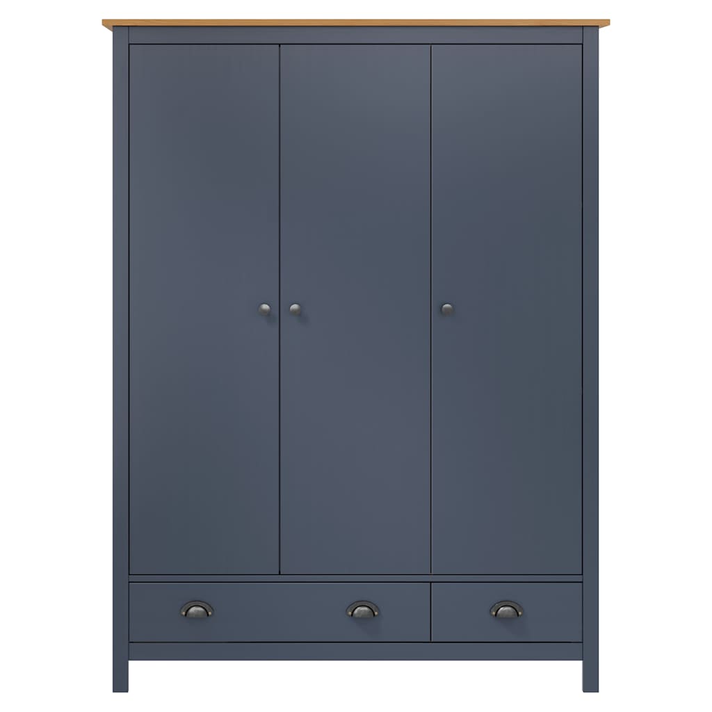 Kleiderschrank mit 3 Türen Hill Weiß 127x50x170 cm Kiefernholz