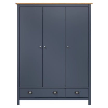 Kleiderschrank mit 3 Türen Hill Weiß 127x50x170 cm Kiefernholz