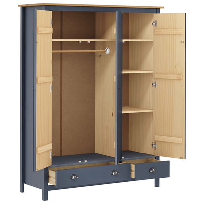 Kleiderschrank mit 3 Türen Hill Weiß 127x50x170 cm Kiefernholz
