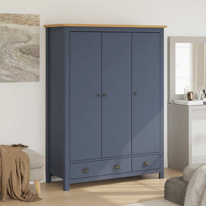 Kleiderschrank mit 3 Türen Hill Weiß 127x50x170 cm Kiefernholz